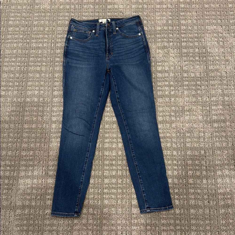 Madewell Dark Blue Skinny Jeans 10inch high rise skinny jeans
